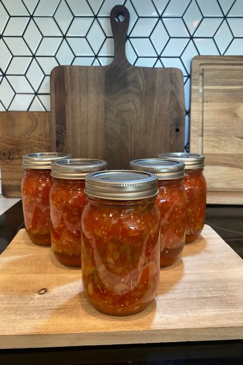 This easy recipe was published by Ball and is easy enough for beginners. I was looking for a salsa recipe that included loads of peppers so I could preserve my pepper harvest! True to it's name is got a delightful zesty flare to it thanks to the addition of vinegar! #canningsalsarecipe #salsa Spicy Canned Salsa, Pepper Salsa Canning, Hot Pepper Salsa Canning Recipe, Habanero Salsa Canning Recipes, Easy No Peel Salsa For Canning, Serrano Pepper Canning Recipes, Anaheim Pepper Salsa, Salsa Canning Recipes Chunky, Canning Salsa Without Water Bath