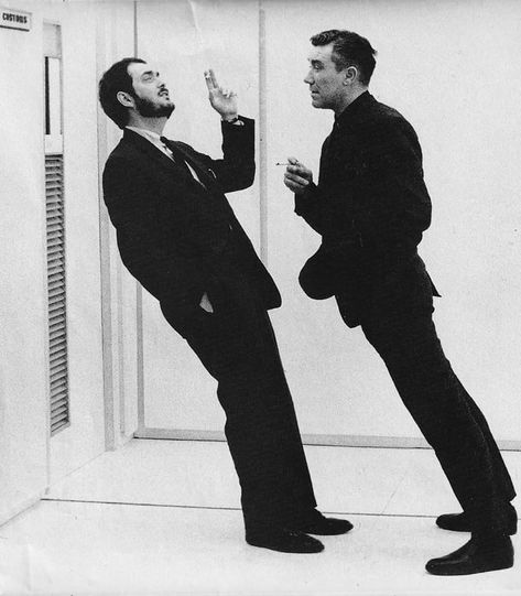 Stanley Kubrick and William Sylvester on the set of "2001: A Space Odyssey", 1968. Stanley Kubrick Photography, Kubrick Photography, A Space Odyssey, 2001 A Space Odyssey, Van Morrison, King Book, Scene Image, Juxtapoz Magazine, Indie Movies