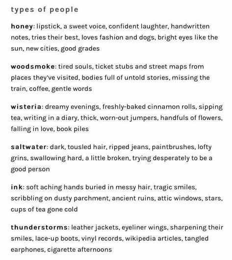 I want to use this in my glam vampire story Different Types Of People, Words And Phrases, Writing Characters, Story Prompts, Types Of People, Writers Block, Story Writing, Good Grades, Writing Help