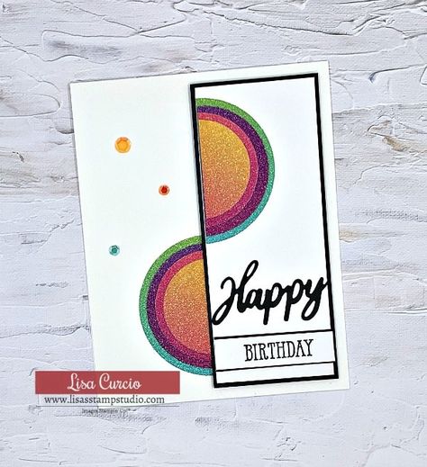 Layered Circle Cards, Split Circle Cards, Cards Using Circles, Cards With Circle Dies, Layered Circles Card, Split Cards, Geometric Cards, Abstract Cards, Circle Paper