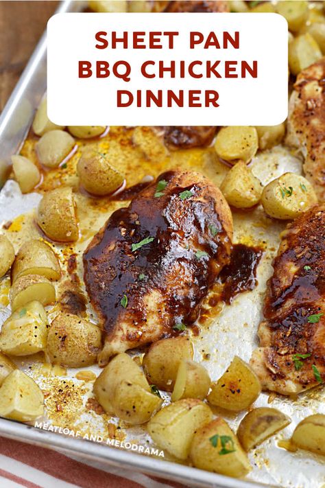 Sheet Pan Bbq Chicken, Pan Bbq Chicken, Sheet Pan Meals Chicken, Easy Bbq Chicken, Pan Chicken Recipes, Bbq Chicken Crockpot, Honey Bbq Chicken, Sheet Pan Dinners Chicken, Baked Bbq Chicken