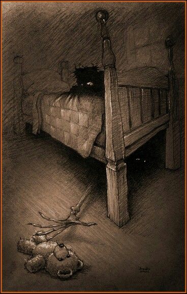 im your teddy Boogeyman Art, Photography Surrealism, Creepy Drawing, Childhood Fears, Ap Drawing, Halloween Monsters, Shadow People, Monster Under The Bed, Nightmares Art