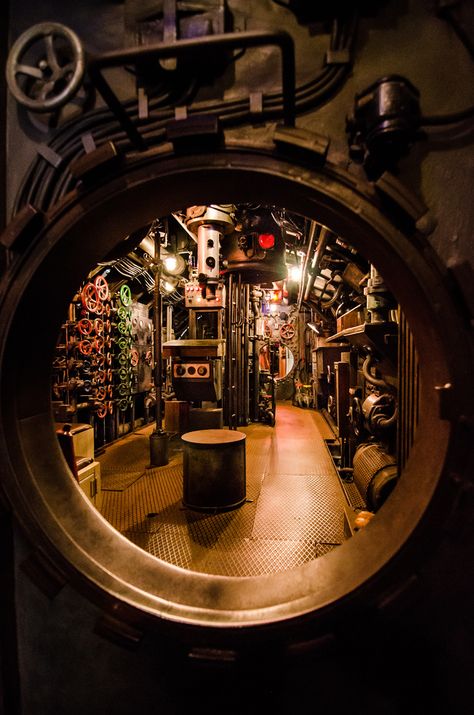 Inside A Submarine, Tugboat Interior, Inside Submarine, Submarine Aesthetic, Submarine Inside, Submarine Interior, Futuristic Rooms, Steampunk Submarine, Submarine Art