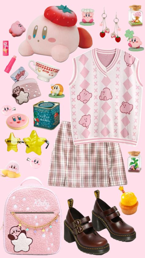 #kirby #kirbyaesthetic #kawaiicore #kawaii #cute #cutecore #nintendo #casualoutfit #casual #tea #strawberry #pink #pastel Kirby Outfit, Space Outfit, Strawberry Pink, Pastel Outfit, Kawaii Core, Pink Pastel, Cute Fits, Kawaii Fashion, Aesthetic Outfits