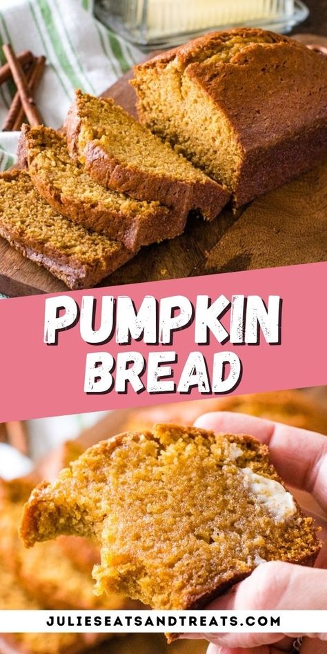 This is the best pumpkin bread ever! Tender, moist and delicious and loaded with warm spices. It's just like your Mom used to make! It's a classic recipe will make two loaves to snack on all fall. Enjoy one loaf now and learn how to freeze the second loaf to enjoy later. #pumpkin #bread The Best Pumpkin Bread, Best Pumpkin Bread, Best Pumpkin Bread Recipe, Pumpkin Bread Easy, Pumpkin Recipe, Fall Recipe, Pumpkin Bread Recipe, Best Pumpkin, Baked Pumpkin