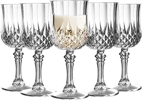 Amazon.com: Plastic Wine Glasses 48 Pcs - 8 oz Unbreakable Wine Glass - Disposable Red Wine Tumbler - Hard Plastic Crystal Clear Glasses - Bulk Party Cocktail Drinking Cups for Wedding, Birthday & All Occasions : Health & Household Fancy Wine Glasses, Plastic Wine Cups, Plastic Champagne Flutes, Plastic Wine Glasses, Clear Glasses, Wedding Party Supplies, Cylinder Vase, Wine Glass Set, Wine Goblets