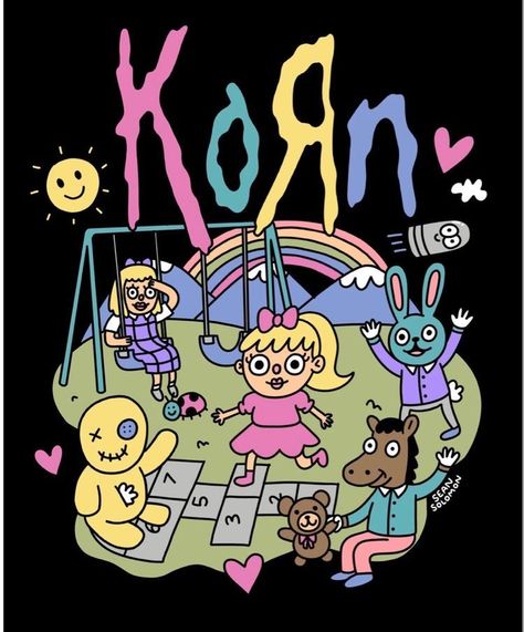 Korn Shirt, Holographic Wallpapers, Band Humor, Evanescence, Arte Sketchbook, Band Logos, Band Posters, Summer Prints