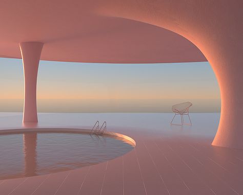 Pink Pool, Dreamscape Architecture, Somewhere In The World, Dreamcore Aesthetic, Autumn Sunset, Pool Rooms, Dream Pools, Macbook Wallpaper, Adobe Lightroom