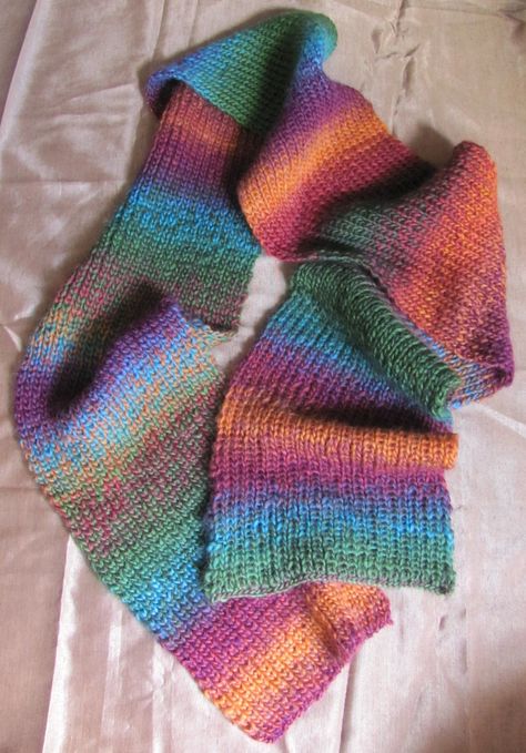 Rainbow Scarf Knit, Multi Colour Yarn Crochet Projects, Knit Scarf Colorful, Multicolor Scarf Knit, Colourful Knit Scarf, Rainbow Scarf Crochet, Knit Scarf Aesthetic, Scrap Scarf, 90s Scarf