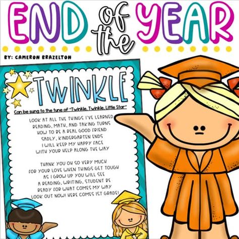 Kindergarten Graduation End of the Year Poem or Song Lyrics Handout Printable Kindergarten Graduation Poems, Classroom Constitution, School Group Activities, Constitution Activities, Graduation Activities, Graduation Poems, Telling Time Practice, Weekly Newsletter Template, Writing Posters