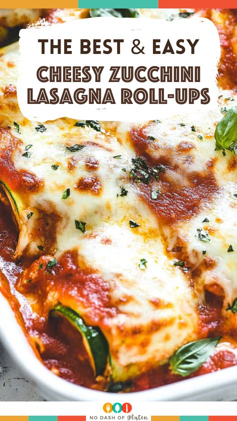 Cheesy Zucchini Lasagna Roll-Ups Zucchini Lasagna Roll Ups, Best Spaghetti Recipe, Zucchini Lasagna Rolls, Ricotta Spinach, Lasagna Roll Ups, Lasagna Roll, Lasagna Rollups, Healthy Dinner Options, Traditional Lasagna