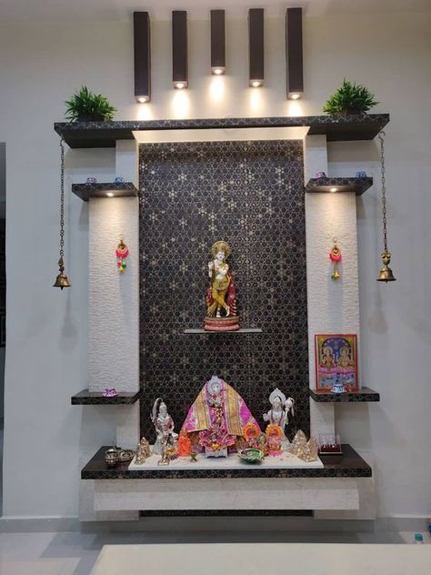 Temple Room, Varun Tej, Kampar, Mandir Design, Modern Townhouse, Temple Design For Home, Living Room Tv Unit Designs, Bedroom Cupboard Designs, Pooja Room Door Design