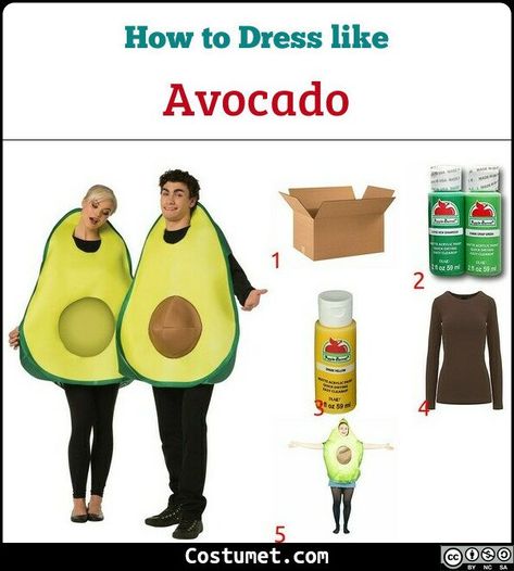 Avocado Costume Diy, Diy Avocado Costume, Avocado Halloween Costume, Avocado Costume, How To Cut Avocado, Avocado Dressing, Costume For Halloween, Trunk Or Treat, Family Halloween Costumes