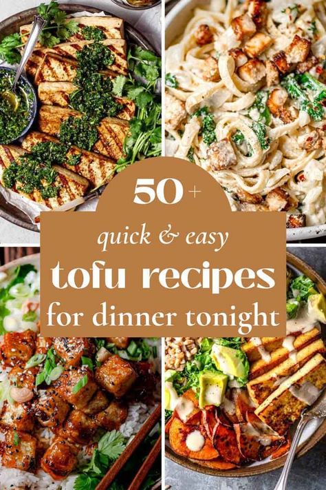 Looking for some vegan friendly weeknight dinner inspiration? Here are 50+ beginner friendly, easy tofu recipes to make for dinner tonight! These quick and easy tofu recipes range from rice dishes, stir fries, noodles, sandwiches and more! Quick Vegan Tofu Recipes, Best Tofu Dinner Recipes, Tofu Recipes Noodles, Vegan Dinner With Tofu, Cook Tofu For Beginners, Easy Vegan Tofu Dinner, Cheap Tofu Recipes, Tofu Ideas Dinners, Crock Pot Tofu Recipes