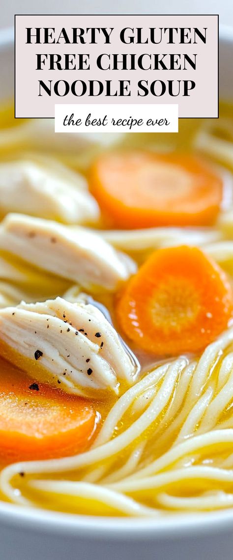 Image for Gluten Free Chicken Noodle Soup Chicken Noodle Souo, Chicken Noodle Soup Gluten Free, Gluten Free Chicken Soup, Gluten Free Chicken Noodle Soup, Gluten Free Spaghetti, Gluten Free Noodles, Yummy Chicken, Best Gluten Free, Feeling Under The Weather