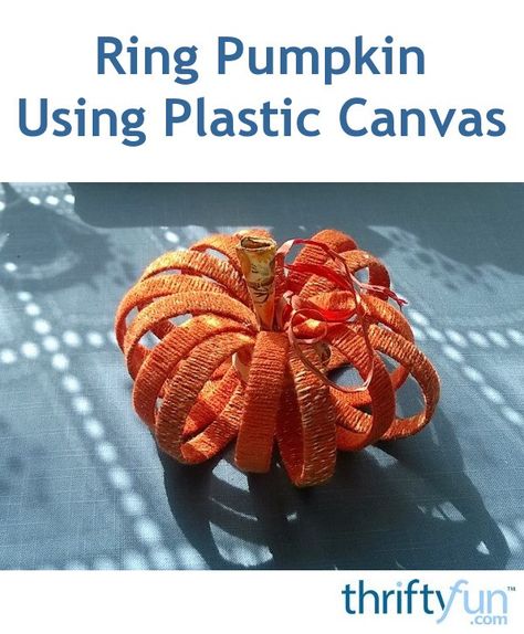 By using strips of plastic canvas and wrapping them with yarn, you can make this unique pumpkin, too! Plastic Canvas Pumpkin, Making A Ring, Pumpkin Patterns Free, Pumpkin Ring, Pumpkin Patterns, Decorative Pumpkin, Craft Christmas Gifts, Pumpkin Uses, Barbie Miniatures