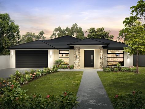 House Rendering Ideas Australia, House Facades Australia Single Story, House Facades Australia, Rendered Houses, Morden House, House Australia, 3d Architectural Rendering, Architectural Rendering, Modern Bungalow House