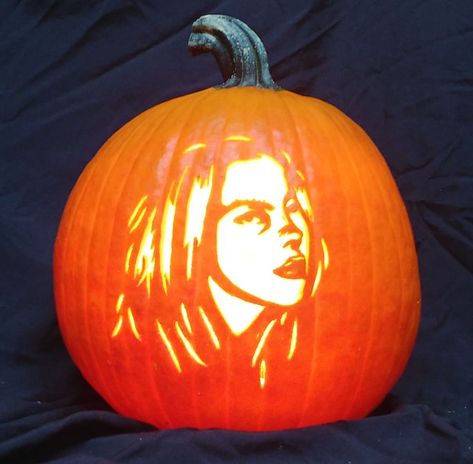 Oct 3: Billie Eilish If you like the post please share with your friends. #31inOctober Billie Eilish Pumpkin, Holiday Party Decorations, Billie Eilish, Pumpkin Carving, Holiday Parties, Etsy App, Sell On Etsy, Etsy Seller, Small Business