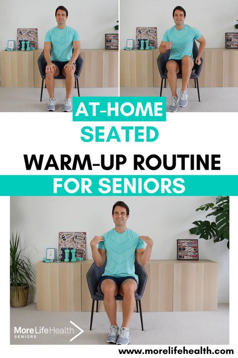 To get greater benefit out of every exercise you do and to prevent injury, follow along to this seated warm-up routine before undertaking any activity.

#seniorsexercises #warmuproutineforseniors #seatedexercises #morelifehealth Armchair Exercises, Senior Stretches, 2023 Workout, Warm Up Stretches, Senior Exercises, Seated Exercises, Exercise Workouts, Exercise Video, Warm Up Routine