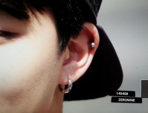 piercing placement Jimin Ear Piercings, Jimin Ear, Top Piercing, Piercing Placement, Boys Republic, Korean Things, Liked Pins, Block B, Piercing Ideas