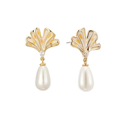 PRICES MAY VARY. 【Pearl Elegance】 These earrings feature lustrous pearls that exude timeless elegance. 【Leaf-inspired Design】Shaped like almond leaves, the earrings are a graceful nod to nature's beauty. 【Artful Craftsmanship】Intricately adorned with CZ stones using a meticulous glue-point technique for added charm. 【Versatile Appeal】Suitable for both casual and formal wear, enhancing any outfit with a touch of sophistication. 【Exquisite Design】Crafted with precision and care. The leaf utilize a Simple Bridal Earrings, Wedding Earrings Bride, Dainty Pearl Earrings, Elegant Wedding Jewelry, Earrings Pearl Drop, Pearl Statement Earrings, Pearl Earrings Wedding, Pearl Dangle Earrings, Gold Dangle Earrings