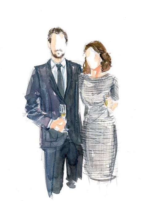 Wedding Guest Illustration, Live Event Illustration, Live Painting Wedding, Wedding Illustration Drawings, Wedding Art Painting, Wedding Watercolor Painting, Painter Outfit, Live Wedding Painting, Wedding Painter