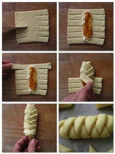 Resep Puff Pastry, Pastry Design, Making Bread, Bread Shaping, Danish Pastry, Christmas Food Gifts, Easy Food Art, Puff Pastry Recipes, Diy Baking