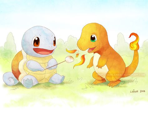 Squirtle And Charmander, Charmander And Squirtle, Pokemon Charmander, Game Themes, Watercolour Inspiration, Drawing Projects, Catch Em All, Food Drawing, Pokemon Go