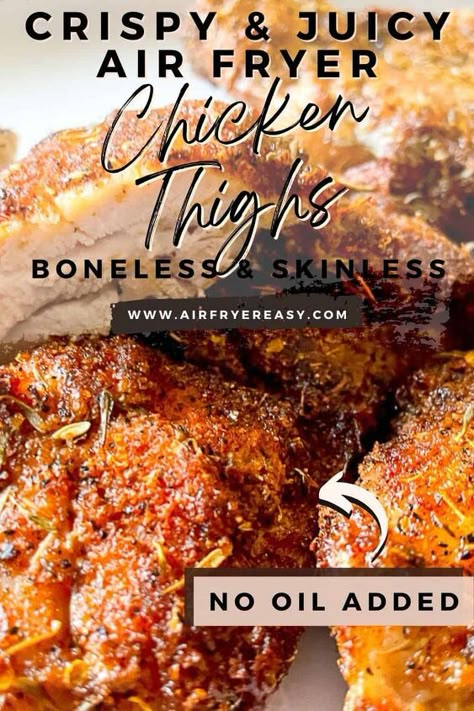 Fried Chicken Thighs Boneless, Air Fryer Boneless Skinless Chicken, Air Fryer Recipes Chicken Thighs, Air Fryer Fried Chicken, Air Fryer Chicken Thighs, Crispy Chicken Thighs, Chicken Thighs Recipe, Serving Ideas, Thighs Recipe