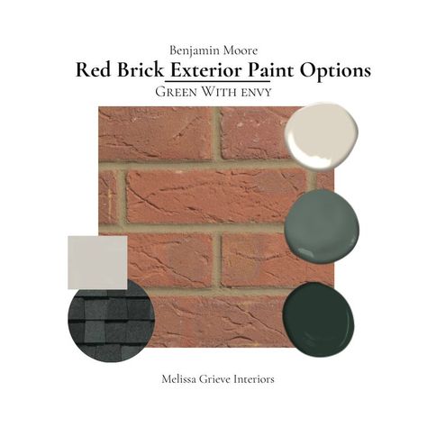 MelissaGrieveDesign - Etsy Color Schemes House, Red Brick Exterior House, Brick Exterior Colors Schemes, Brick House Exterior Colors Schemes, Brick House Trim, Red Brick Paint, Brick House Colors, Red Brick Exteriors, Paint Palettes