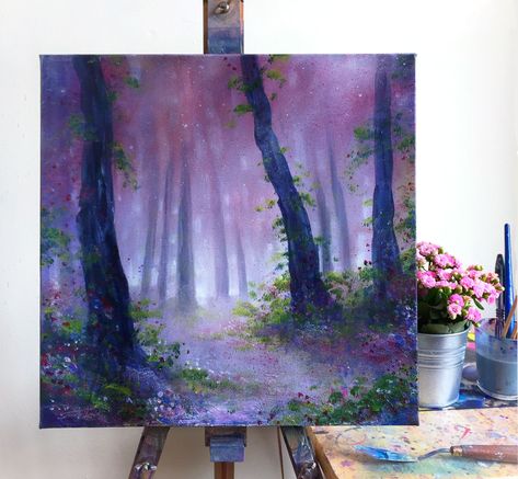 Magical Paintings, Secret Forest, Forest Painting, Forest Flowers, Forest Floor, Beginner Painting, Sweet Scents, Art Inspiration Painting, Painting Art Projects