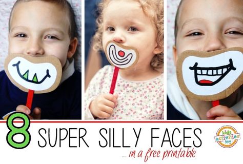 SILLY FACES PRINTABLE Emotions Preschool, Emotions Activities, Silly Kids, Family Fun Night, Games Kids, Diy Gifts For Kids, Printable Activities For Kids, Silly Faces, Feelings And Emotions