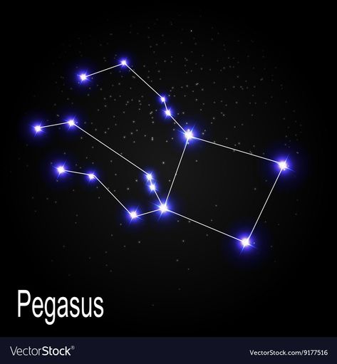 Constalation Stars, Pegasus Constellation, Star Constellation Tattoo, Planet Project, Stars Constellations, Sky Vector, Stars Vector, Constellation Art, Astronomy Art