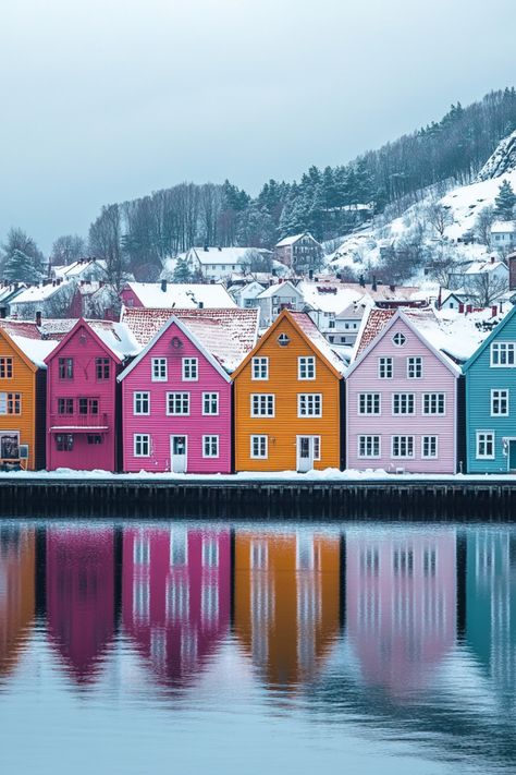 A charming town in Norway with colorful wooden buildings along a calm harbor. Norway Wallpaper Iphone, Norway Aesthetic Wallpaper, Norway Wallpaper, Norwegian Girl, Travel Aesthetic Wallpaper, Norway Aesthetic, Kristiansand Norway, Norway Vacation, Norway Christmas