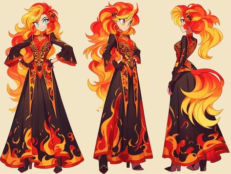 Pyromancer Character Design, Fire Magic, Drawing Cartoon Faces, Mlp Equestria Girls, Sunset Shimmer, Fantasy Creatures Art, Arte Sketchbook, Art Style Inspiration, Dreamy Art