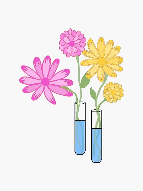 Test Tube Flowers, Redbubble Stickers, Test Tubes, Test Tube, Lotus Flower Tattoo, Flower Tattoo, Blossom, Lab, Tattoos