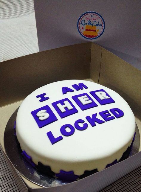 i am sherlocked cake Sherlock Cake Birthday, Sherlock Cake, Fandom Cakes, Sherlock Party, Fandom Recipes, Rainbow Snacks, Sherlock Holmes Series, Anime Cake, Sherlock Holmes Bbc