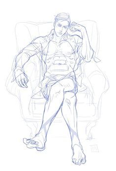 blue-sonnet: “ Mr. Gorgeous by 苺野めりー★– posted with very kind permission. Please do not remove source or repost. Just look at this god. ” Drawing Of A Man Standing, Forever In Love, Sketch Poses, Body Reference Drawing, Gesture Drawing, Desenho Tattoo, 캐릭터 드로잉, Poses References, Figure Drawing Reference