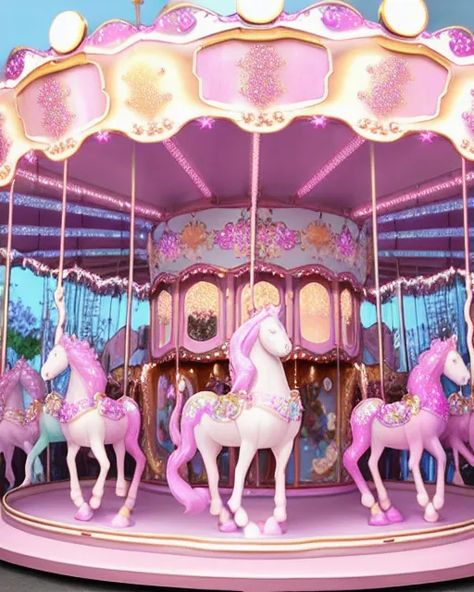 Pastel sparkle Carousel - starryai Pastel Circus Aesthetic, Madeline Core, Pastel Carousel, Fairy Kei Aesthetic, Pastel Circus, Kei Aesthetic, Carnival Aesthetic, Clown Stuff, Circus Aesthetic