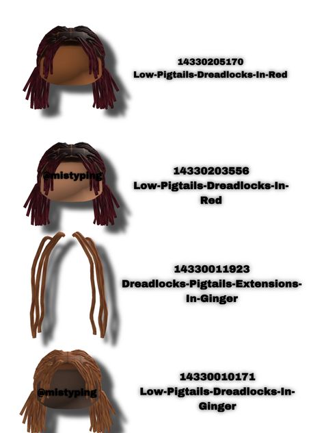 New Locs, Code Hair, Roblox Baddie, Baddie Hair, Roblox Ids, Blocksburg Outfit Codes￼, Roblox Hair, Two Toned Hair, Hair Codes