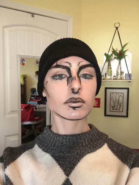 Jojo's Bizarre Adventure Makeup, Jojo Cosplay Makeup, Cool Face Makeup, Jjba Makeup, Mista Cosplay, Jojo Makeup, Shadow Face, Anime Makeup, Halloween Makeup Inspiration