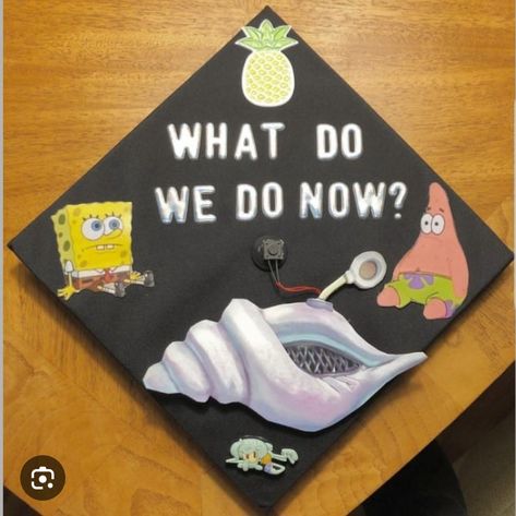 Graduation Reaction, Spongebob Graduation, Shrek And Donkey, Grad Caps, Grad Cap, Shrek, Graduation Cap