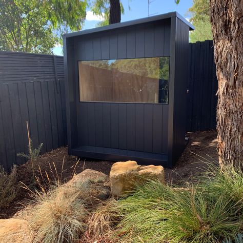 The Office Pod | Tiny Room Co. Small Garden Office Pod, Office Sheds Backyard, Garden Office Ideas, Home Office Shed, Small Garden Office, Backyard Office Shed, Garden Office Shed, Garden Ideas To Make, Office Shed