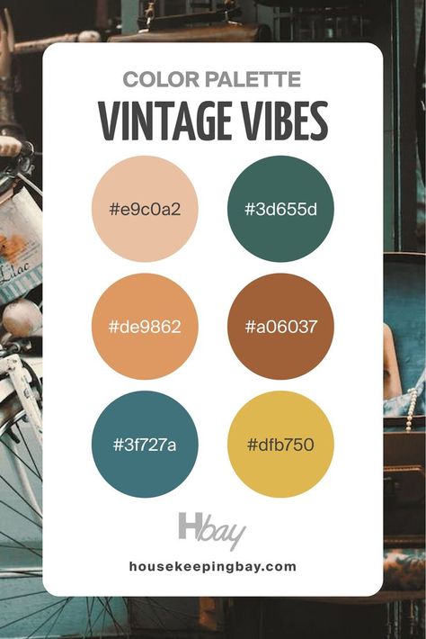 Vintage Vibes Yellow Color Palette Boho Vintage Color Palette, Mustard Pallete Color, Retro Boho Color Palette, Vintage Color Combinations, Vintage Color Palette 1950s, Retro Aesthetic Color Palette, Mustard Color Palette, Mustard Color Scheme, Gym Interiors