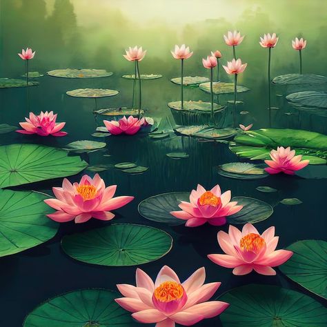 Lotus Background Decoration, Lotus Flower Wallpaper Backgrounds, Lotus Painting On Wall, Lotus Pond Illustration, Lotus On Water, Igloo Images, Lotus In Water, Red Maple Tree Landscaping, Lotus Flower Background