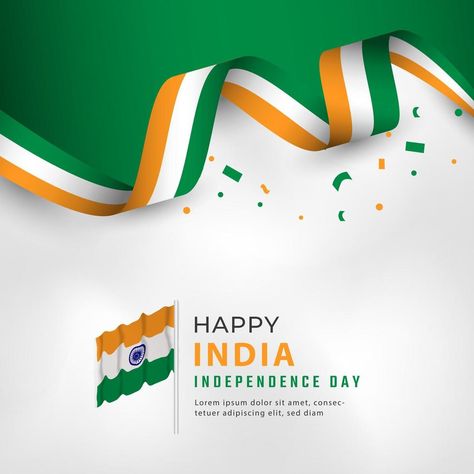 Happy India Independence Day 15 August Celebration Vector Design Illustration. Template for Poster, Banner, Advertising, Greeting Card or Print Design Element Template For Poster, Illustration Template, India Independence, 15 August, Poster Banner, Banner Advertising, August 15, Design Element, Vector Design