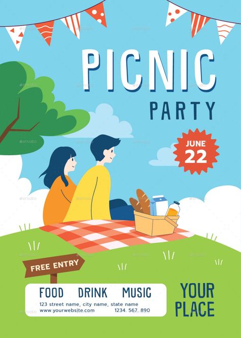 Picnic Party Flyer Picnic Design Ideas, Picnic Poster Design, Spring Festival Poster Design, Picnic Poster, Animal Psychology, Picnic Design, Sorority Recruitment Themes, Picnic Invitations, Recruitment Themes