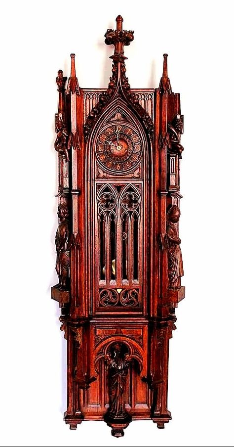 Gothic Wall Clock Modern Gothic Architecture, Forest Clock, Clock Table, Unusual Clocks, Gothic Elements, Gothic Furniture, Cool Clocks, Real Video, Time Keeper