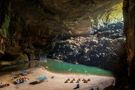 Hang En and Hang Son Doong caves Hang Son Doong Cave, Son Doong Cave, Abandoned Water Parks, Cave In, Day Hike, Water Park, Hanoi, National Geographic, Travel Destinations