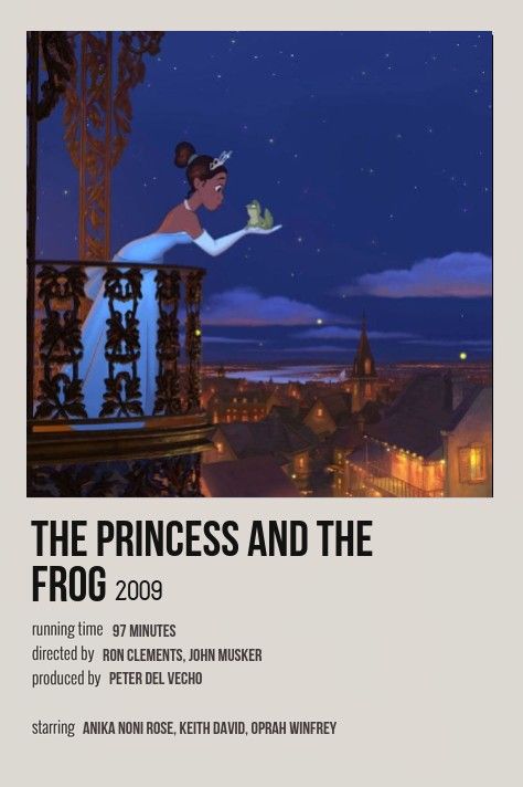 Simplistic Movie Posters, Princess And The Frog Minimalist, Movie Prints Disney, Disney Polaroid Posters, Alternative Movie Posters Disney, Princess And The Frog Aesthetic Poster, Princess And The Frog Polaroid Poster, Princess And The Frog Movie Poster, Movie Posters Princess And The Frog